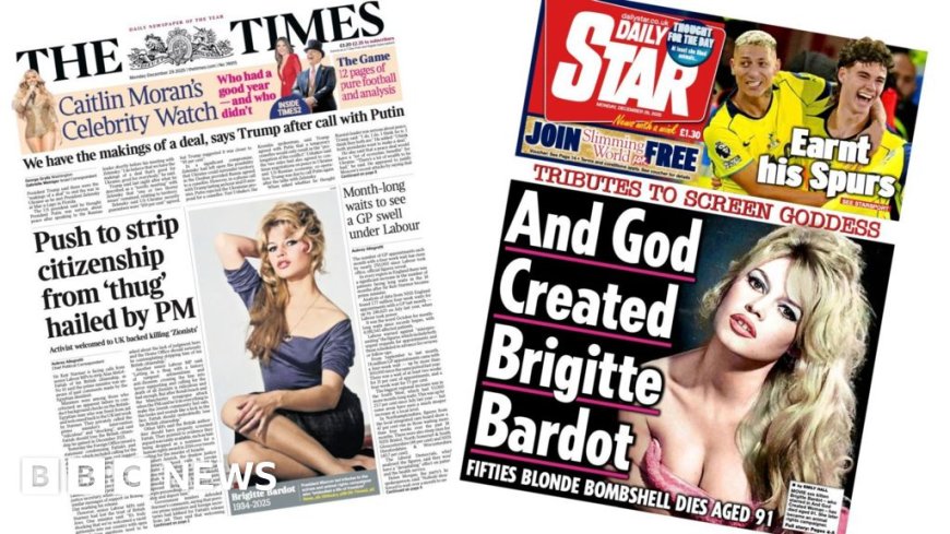 The Papers: 'Push to strip Egyptian's UK citizenship' and 'God created Bardot'
