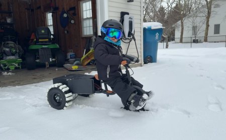 Dad Makes Kid’s Balance Bike Into Electric Snow Trike Like a Boss