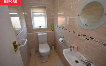 Before & After: This ’90s Beige Bathroom Now Looks Boutique-Hotel