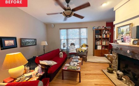 See How a Stager Lightened Up This Cluttered, Dated Living Space