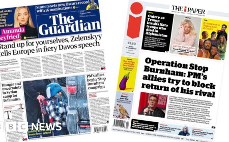 The Papers: Zelensky's 'fiery' Davos speech and 'Operation Stop Burnham'