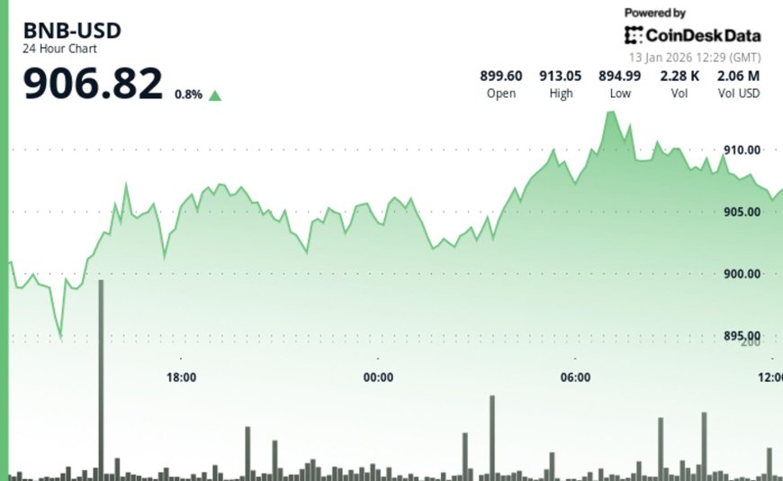BNB's price holds above $900 after slight gain but fails to break key resistance