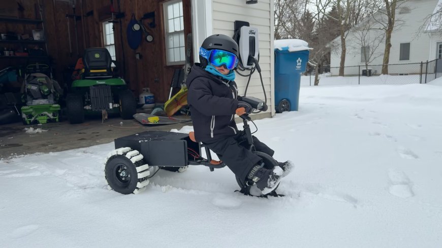 Dad Makes Kid’s Balance Bike Into Electric Snow Trike Like a Boss