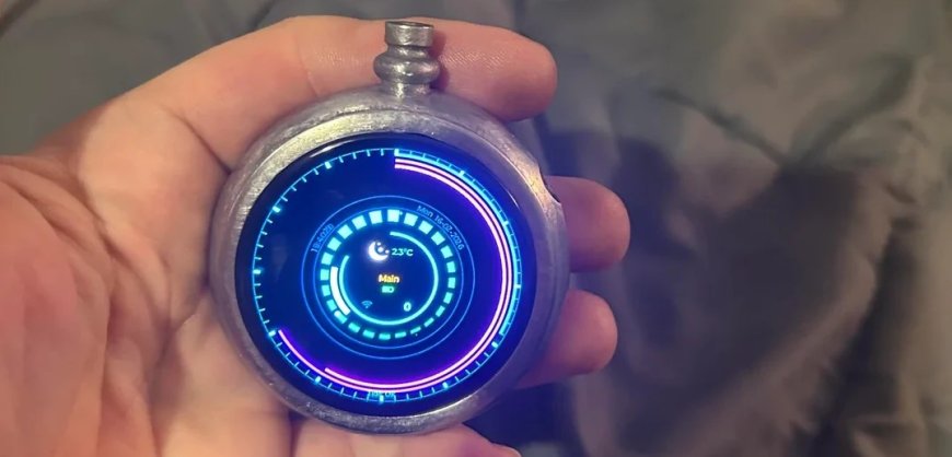 Diamond Age-Inspired Pocket Watch Has ESP32 Inside