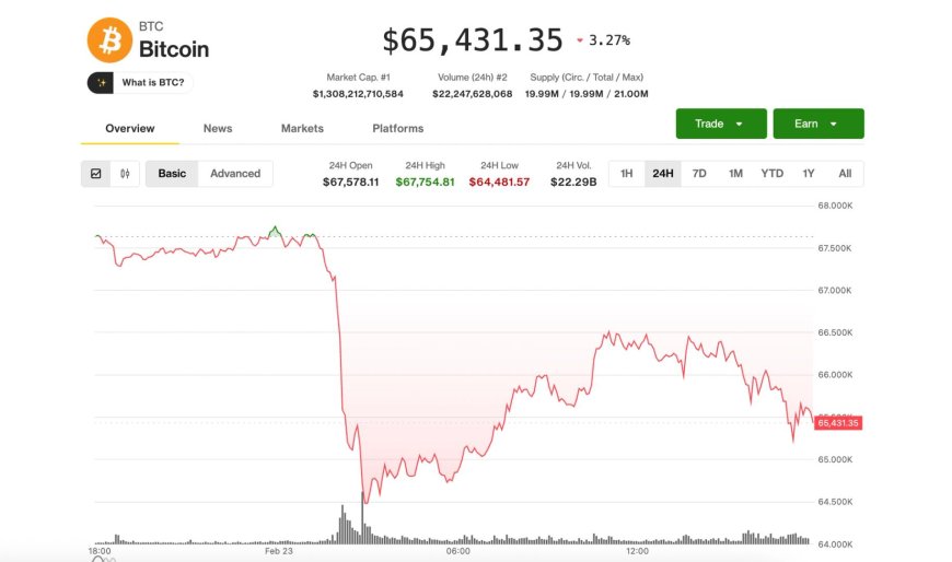 Bitcoin rebound fades as software and private equity rout drags stocks and crypto lower
