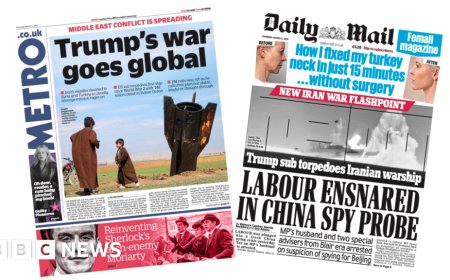 The Papers: 'Trump's war goes global' and 'Labour ensnared by China spy probe'