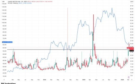 Stock market volatility hits one-year high, possibly marking bitcoin bottom