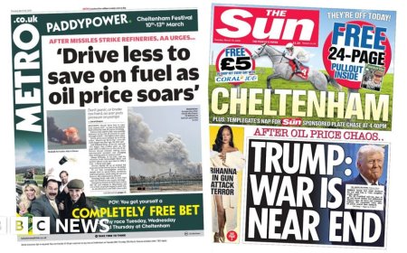 The Papers:  'Drive less to save on fuel' and 'War is near end'