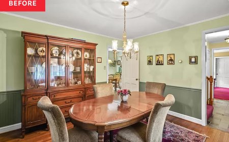This ’80s Dining Room Ditched Green Walls for a Dramatic Red Makeover