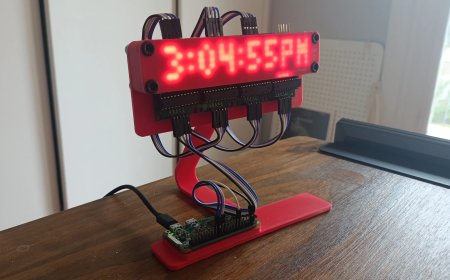 LED Matrix Clock Proudly Shows Its Inner Wiring