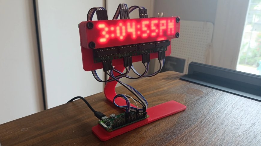 LED Matrix Clock Proudly Shows Its Inner Wiring