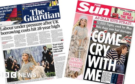 The Papers: 'Borrowing costs hit 28-year high' and 'Come cry with me'