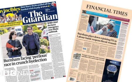 The Papers: 'Burnham faces perilous race' and 'WHO declares Ebola emergency'