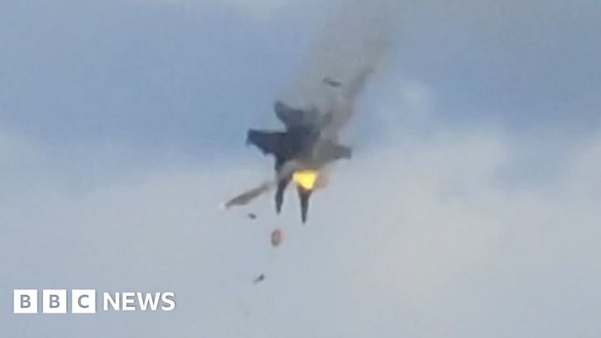 Moment two fighter jets collide mid-air at US air show